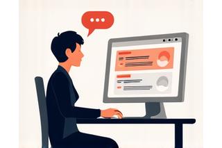 Illustrazione di una persona focalizzata che gestisce email in blocchi di tempo definiti.