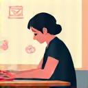 Una persona che tenta di concentrarsi, ma è distratta da molteplici icone di app fluttuanti.