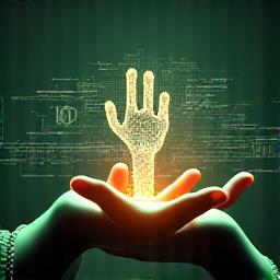 Mani umane e intelligenza artificiale che interagiscono con dati medici visualizzati in 3D, simboleggiando la medicina personalizzata