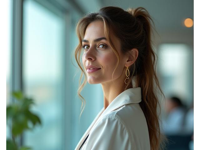 Ritratto professionale della Prof.ssa Sofia Bianchi, neuroscienziata specializzata in benessere mentale, in un ambiente luminoso e contemporaneo