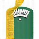 Icona stilizzata di una bilancia con un metro, calcolatore BMI