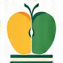 Icona stilizzata di una mela con una bilancia e un cucchiaio, tracking nutrizione