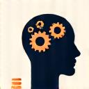 Icona stilizzata di una mente con ingranaggi e un barometro, quiz livello stress