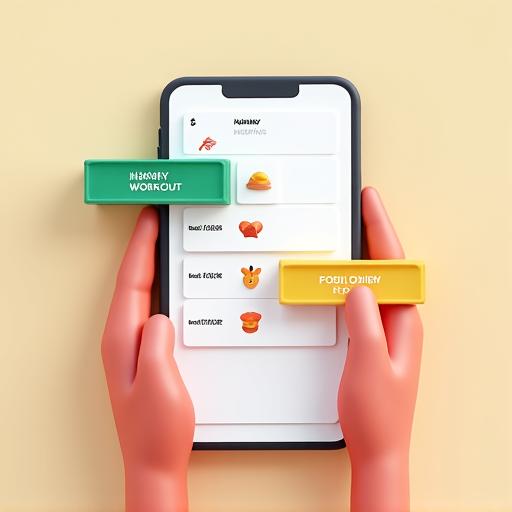 Donna che organizza la sua routine giornaliera su un'interfaccia digitale pulita, con blocchi di tempo e icone di attività