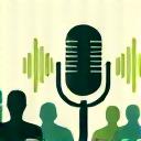 Icona stilizzata di un microfono e pubblico, simbolo di sessioni 'Chiedi all'Esperto'.