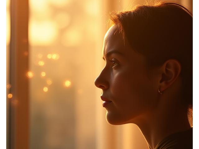 Una persona concentrata durante una sessione di terapia cognitivo-comportamentale, con simboli che indicano pensieri e razionalità, in un ambiente professionale e sereno.