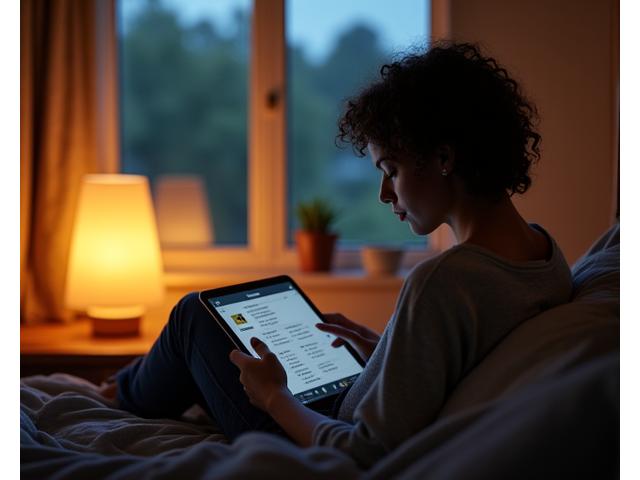 Persona mentre segue una routine serale rilassante