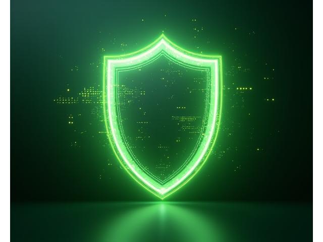 Scudo stilizzato con serrature digitali e fili di dati che rappresentano la sicurezza informatica